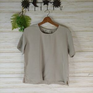 Focus Casual Life Taupe Boxy Lagenlook Minimalist Tee